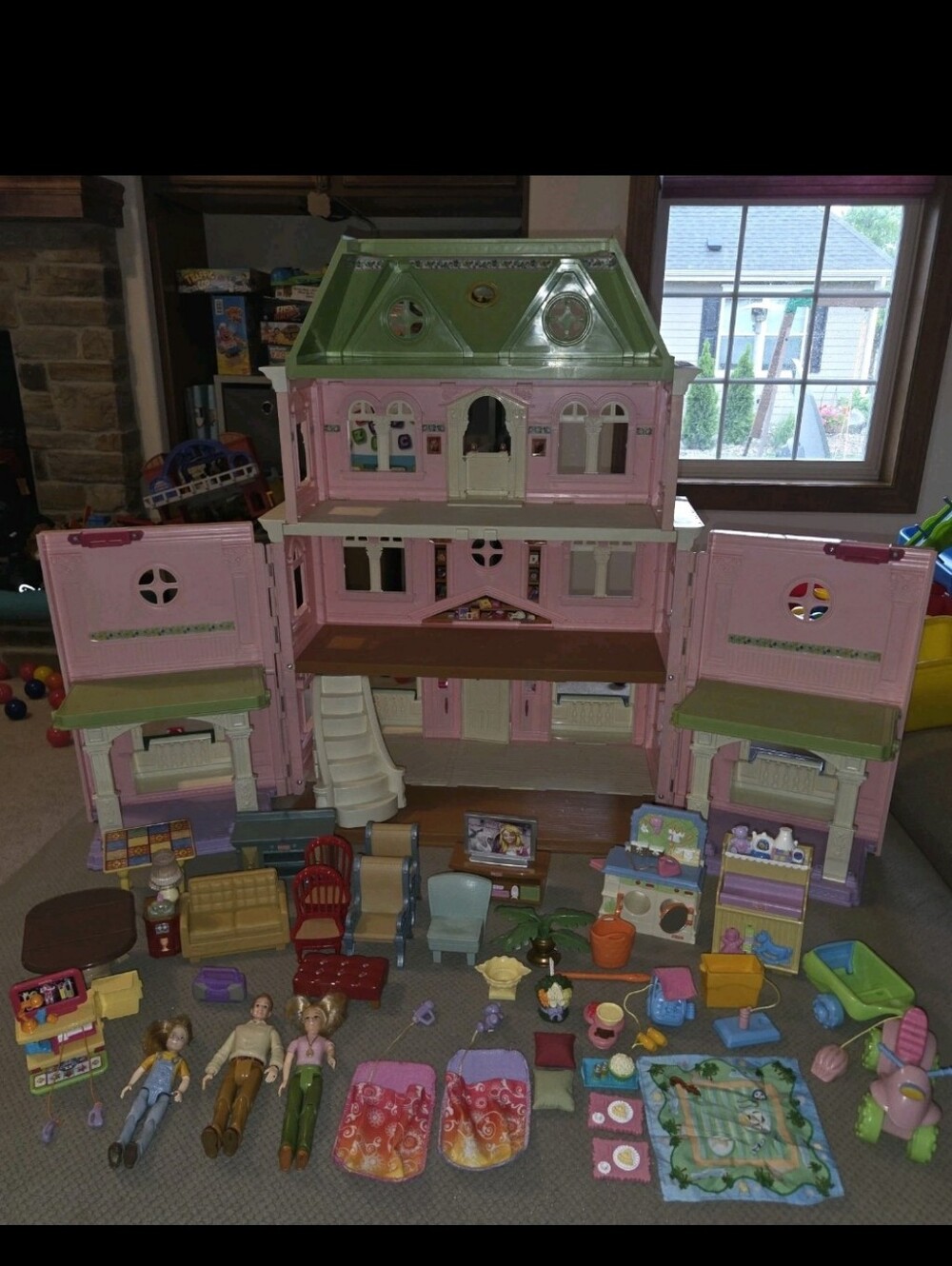 Fisher Price Loving Family Grand Victorian Mansion Dollhouse, Furniture & Dolls